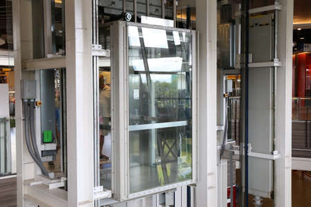 elevator structure inside the buildingの写真素材
