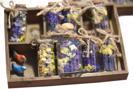 dried aroma flower in jarの写真素材