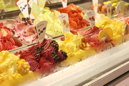 variety colorful fruits ice creamの写真素材