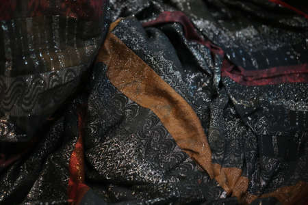 closeup fold of fabric backgroundの写真素材