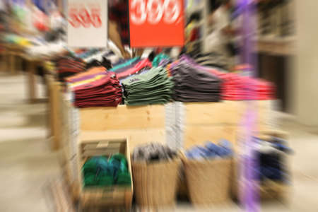 blurred cloth in shopping mall, backgroundの写真素材