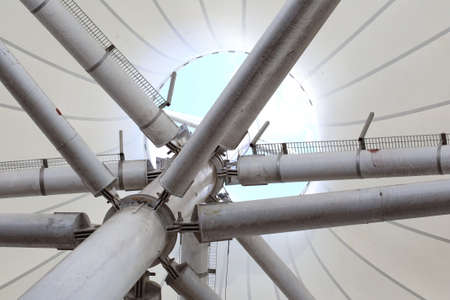 pipe structure of canvas roofの写真素材