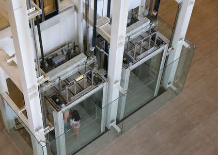 elevator structure inside the buildingの写真素材