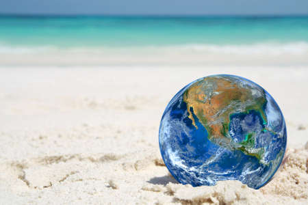the earth on beachの写真素材