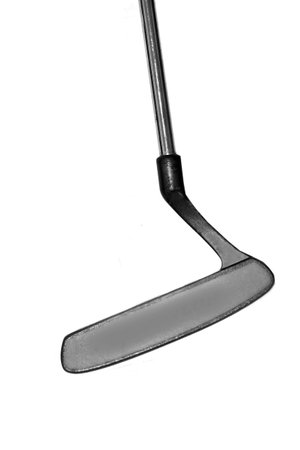 closeup golf putter head