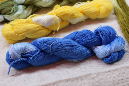 colorful cotton thread in basket