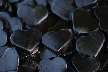 black heart jelly backgroundの写真素材