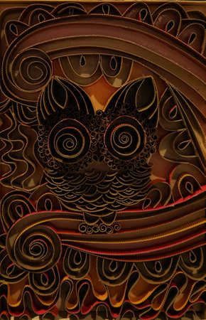 paper craft, owlの写真素材