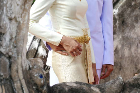 man and women lover hugging , Thailandの写真素材