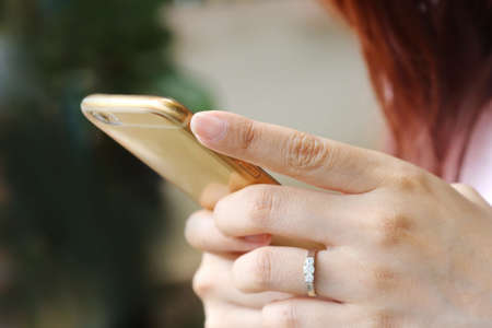 asia women using smart phoneの写真素材