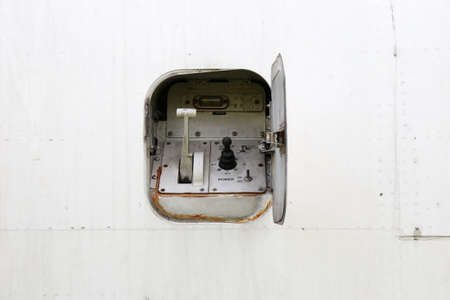 Airplane structure under heavy maintenanceの写真素材