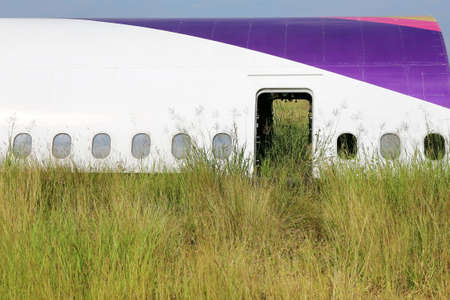Airplane land on graveyard in Thailandの写真素材