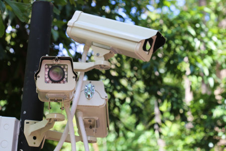 Security CCTV system in park