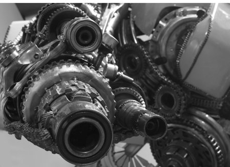 old gear and chain, closeup machinery part backgroundの写真素材