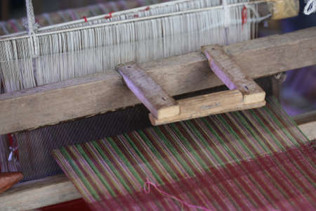 cotton pattern on the loomの写真素材