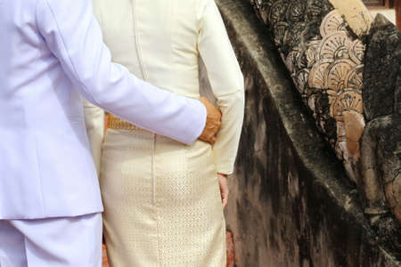 man and women lover hugging , Thailandの写真素材