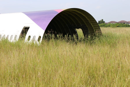 Airplane land on graveyard in Thailandのeditorial素材