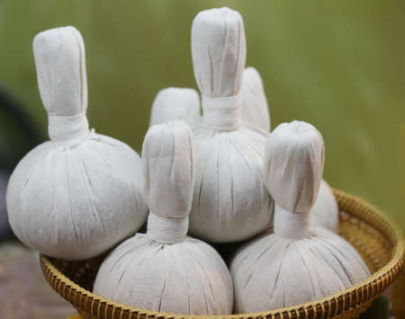 herb ball, Thailand, Authentic thai spa therapy ingredientsの写真素材