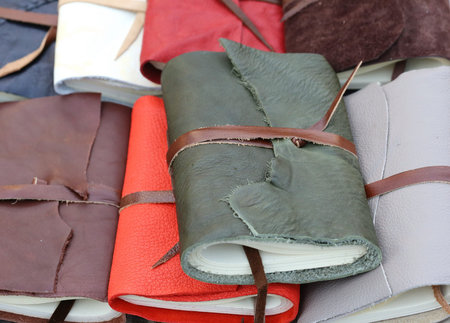handmade book with leather cover