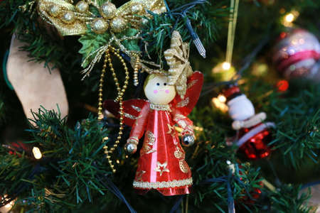 Christmas ball and bell backgroundの写真素材