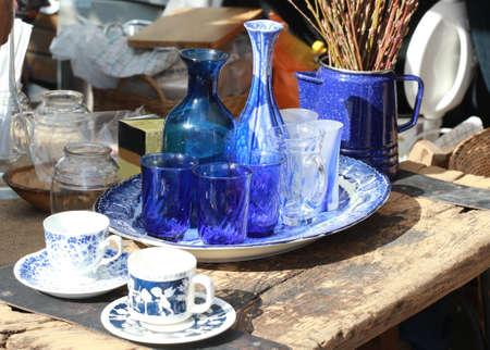 classic glass tea cup setの写真素材