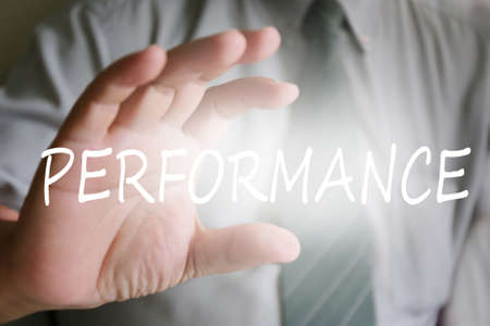 businessman hand, performance textの写真素材