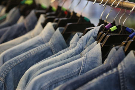 blue jeans in the shopの写真素材