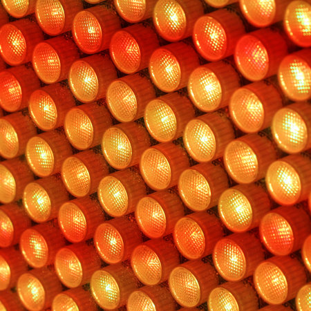 close up orange LED board background