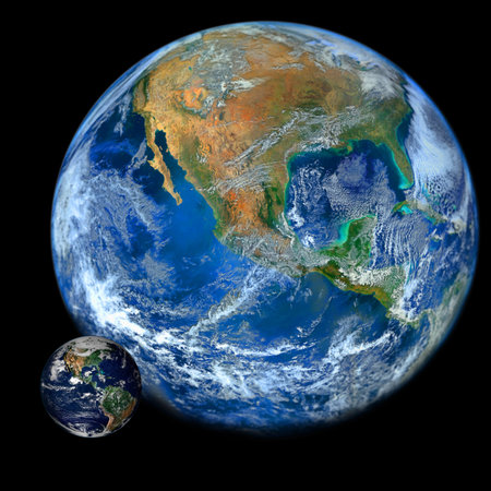 the earth compare size