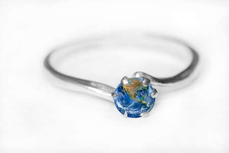 The earth gems stone of ringの写真素材