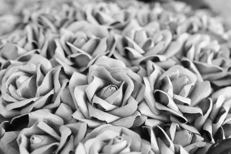 Pink roses background. Rose Bouquet and Hearts texture .Valentine or Wedding conceptの写真素材