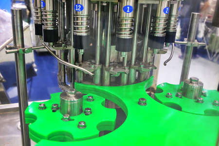 drug capsule and pill press machine in medicine manufacturing factory health and hospital business background.の写真素材