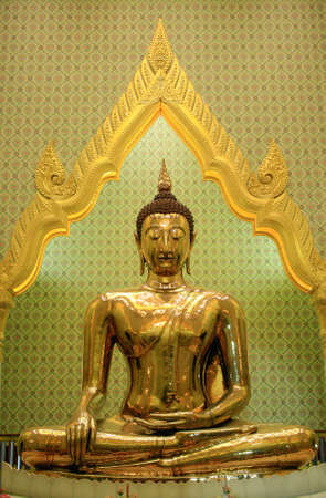 Golden buddha in mall roomの写真素材