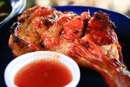 Delicious grilled chicken in thailandの写真素材