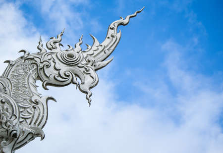 Naga art building by hand in Chiangrai, Thailand の写真素材