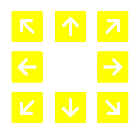 White arrows icons set Isolated on White background. vector illustration.のイラスト素材