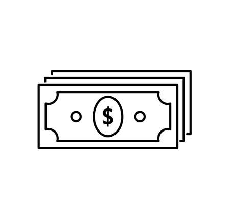 bills money. cash icon. finance isolated on white background. vector illustration.のイラスト素材