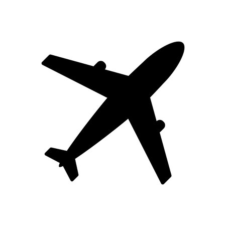 airplane Icon Isolated on white background. Vector Illustration.のイラスト素材