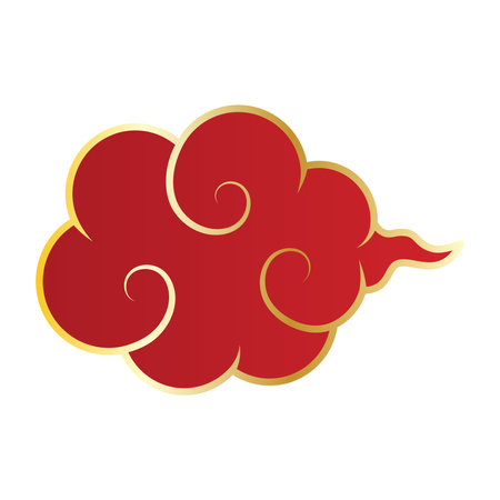 Red chinese cloudのイラスト素材