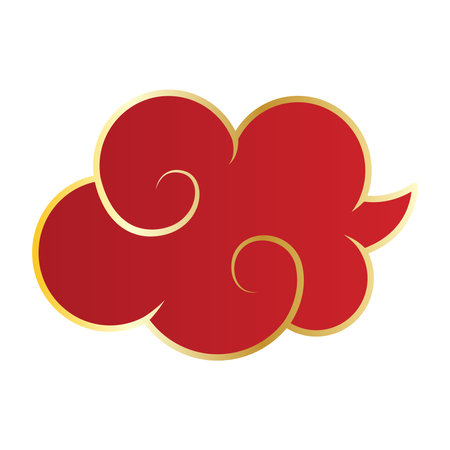Red chinese cloudのイラスト素材