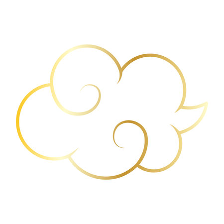 Golden chinese cloud line icon.のイラスト素材