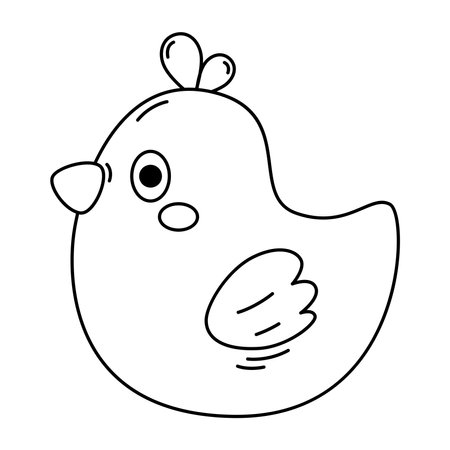 Cute cartoon rooster hen line icon.のイラスト素材