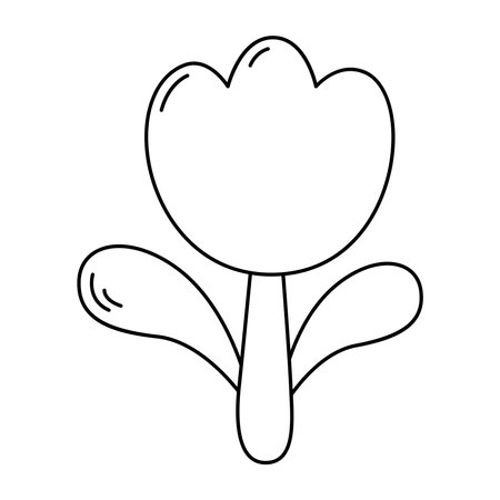 Tulip linear icon.のイラスト素材