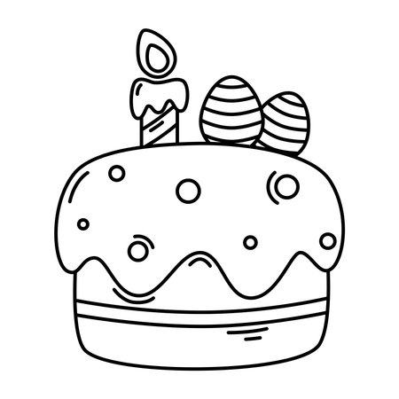 easter cake line icon.のイラスト素材
