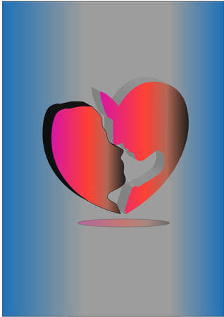 heart-shaped on on blue backgroundのイラスト素材