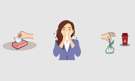 Paper tissue with box,used to cover the nose and mouth when coughing or sneezing.Disposable the...
