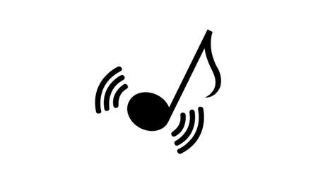 Musical Notes.Sound media concept illustration pictogram.flat vector icon for musical apps and websites.のイラスト素材