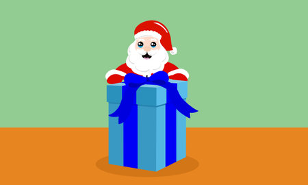 Merry Christmas Santa Claus gives a big gift.のイラスト素材