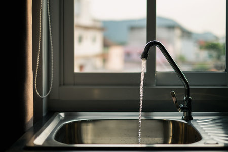 sink and widow backgroundの写真素材