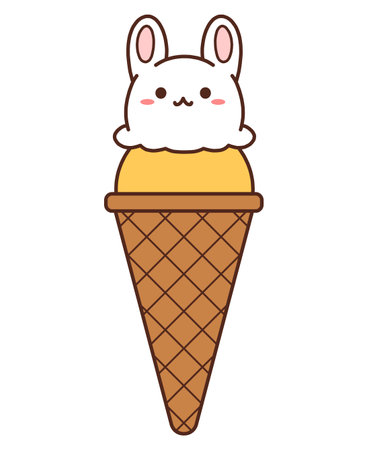 Rabbit-shaped ice creamのイラスト素材
